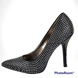 Maripe rhinestone studded black 4" Holiday Stiletto heels size EU 37.5 (7.5/8)